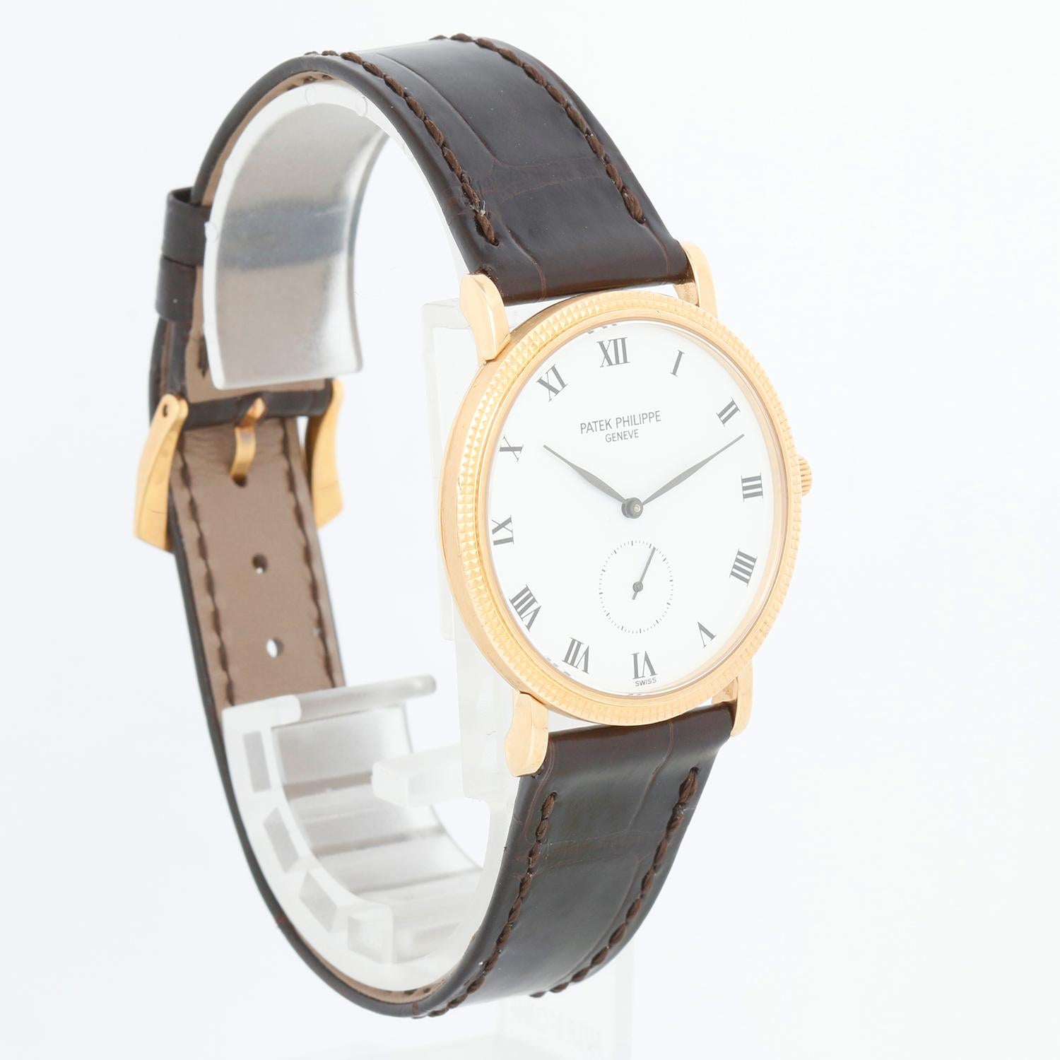 Patek Philippe Calatrava Montre pour hommes en or jaune 18 carats à remontage manuel  3919 J(ou 3 Excellent état à Dallas, TX