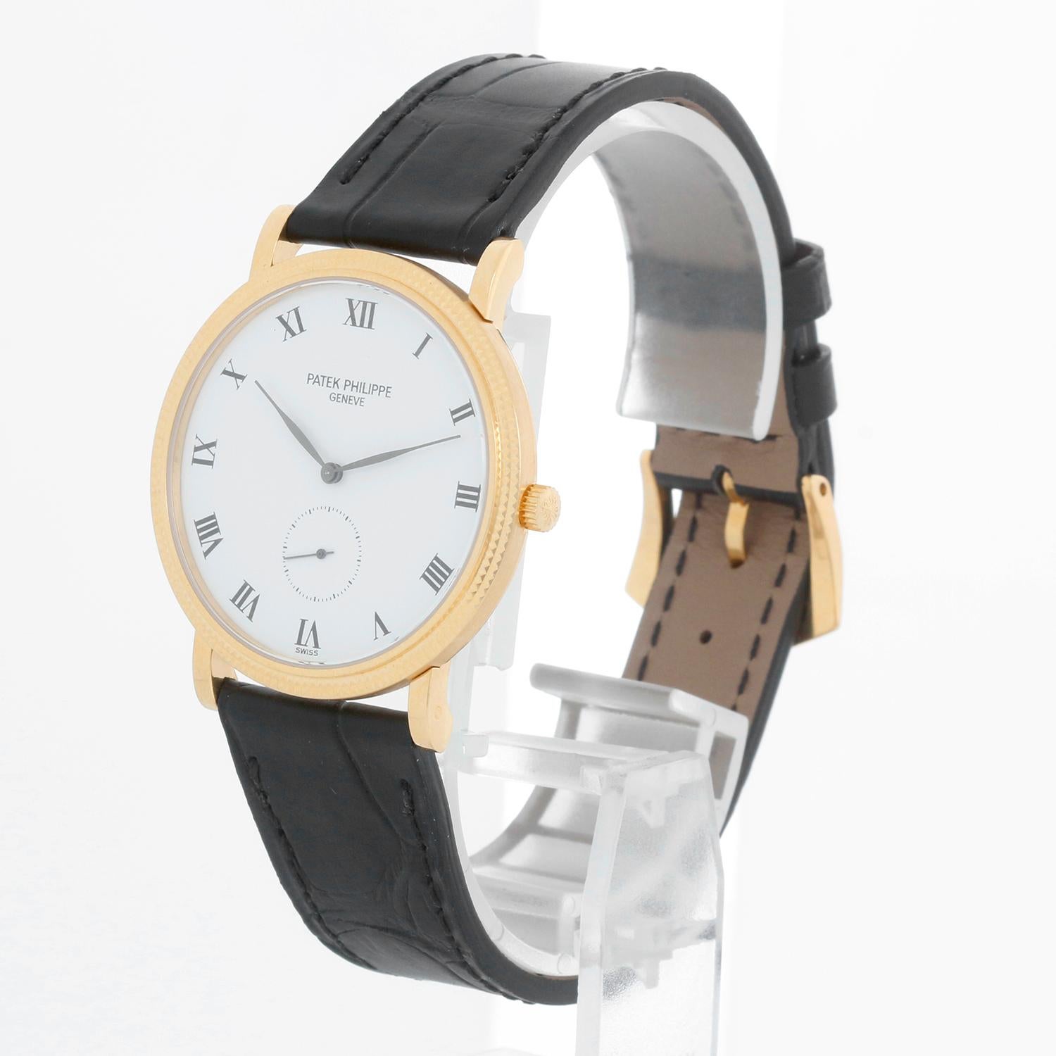 Patek Philippe Calatrava 18k Yellow Gold Men's Manual Winding Watch  3919 J(or 3 In Excellent Condition In Dallas, TX