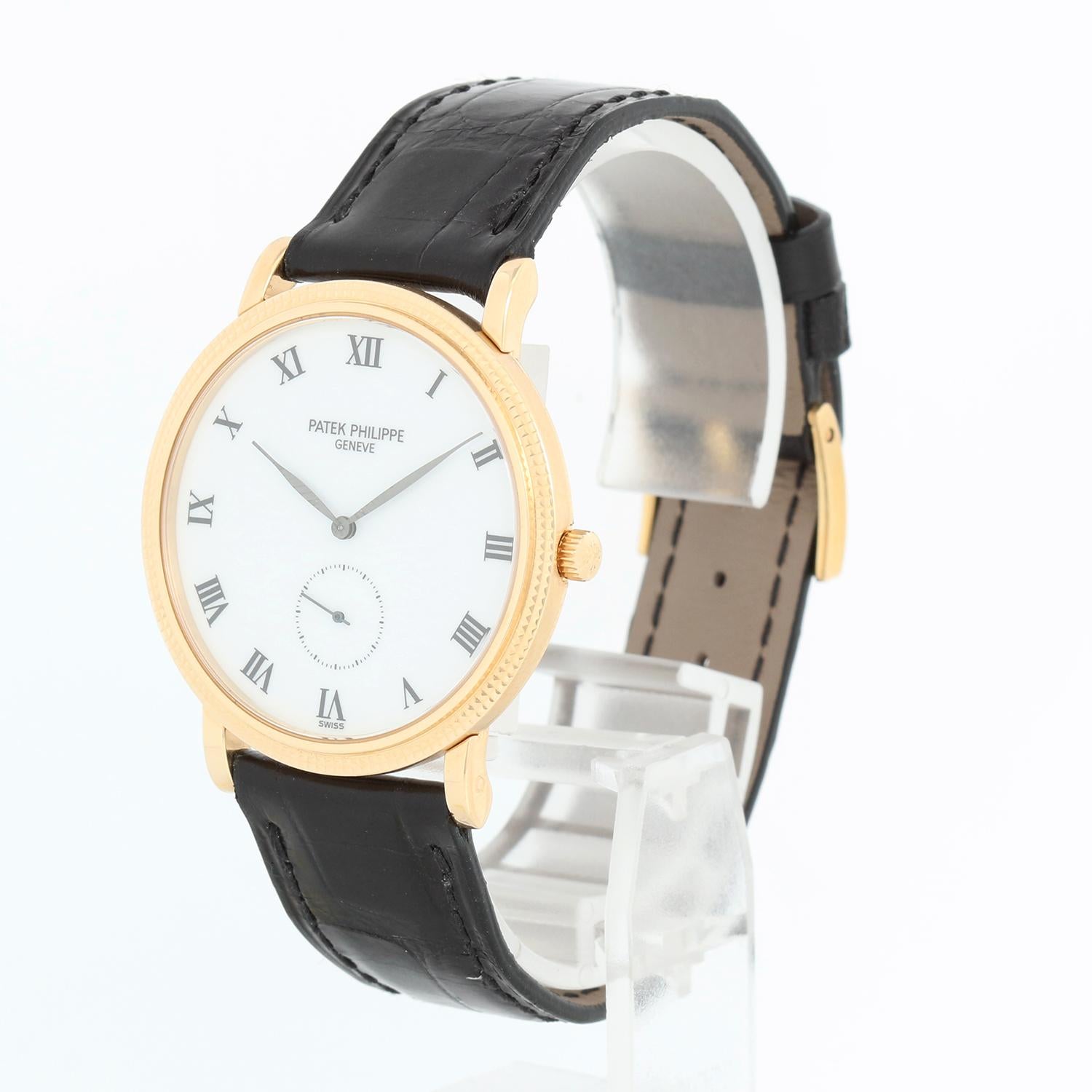 Patek Philippe Calatrava 18k Yellow Gold Men's Watch 3919 In Excellent Condition In Dallas, TX