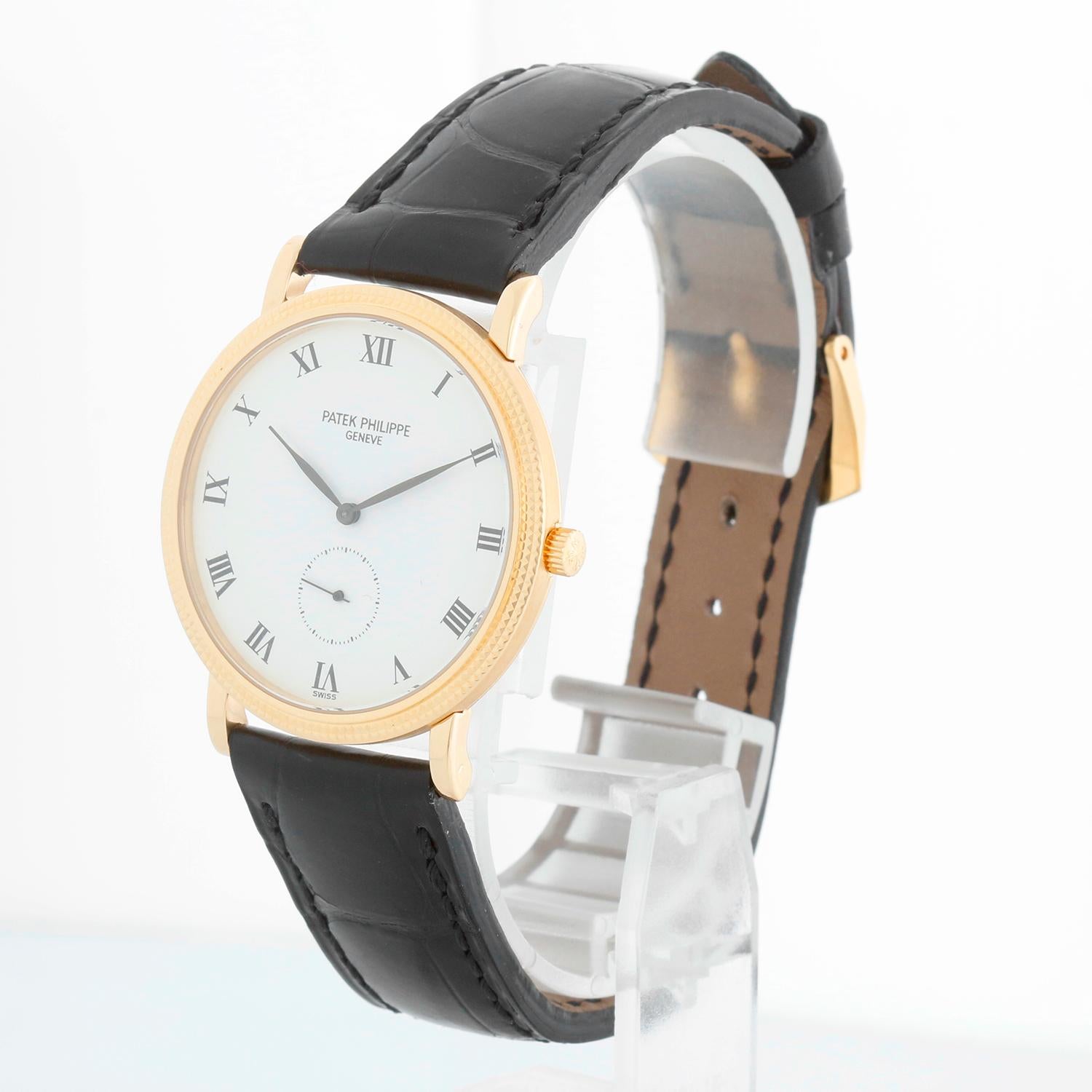 Patek Philippe Calatrava 18k Yellow Gold Men's Watch  Ref 3919 en vente 2