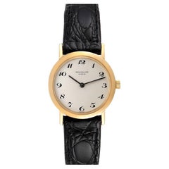 Patek Philippe Calatrava 18k Gelbgold Silber Zifferblatt Damenuhr 4184