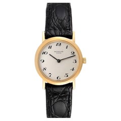 Patek Philippe Calatrava 18k Yellow Gold Silver Dial Ladies Watch 4184