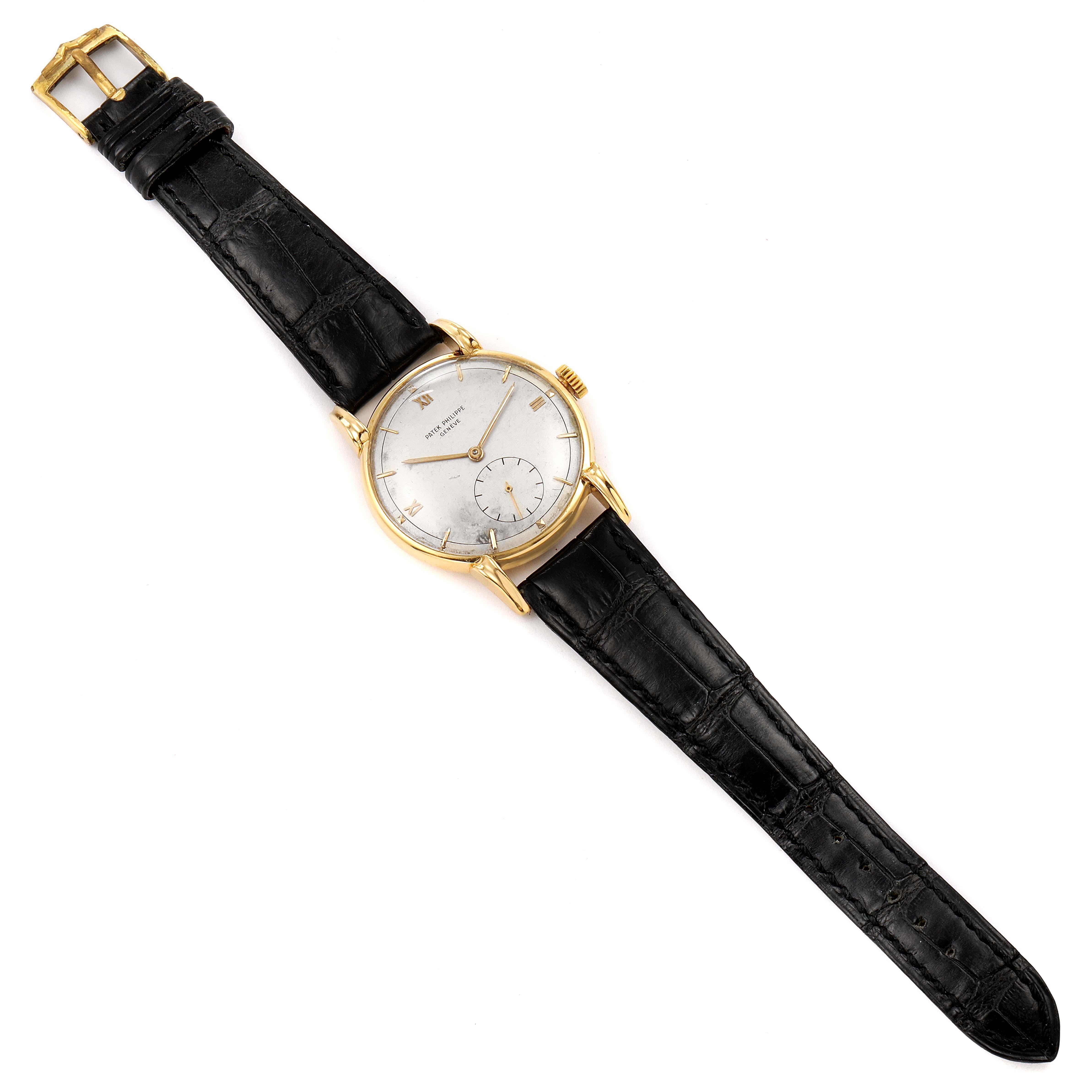 Patek Philippe Calatrava 18K Gelbgold Vintage Herrenuhr 2430 im Angebot 7