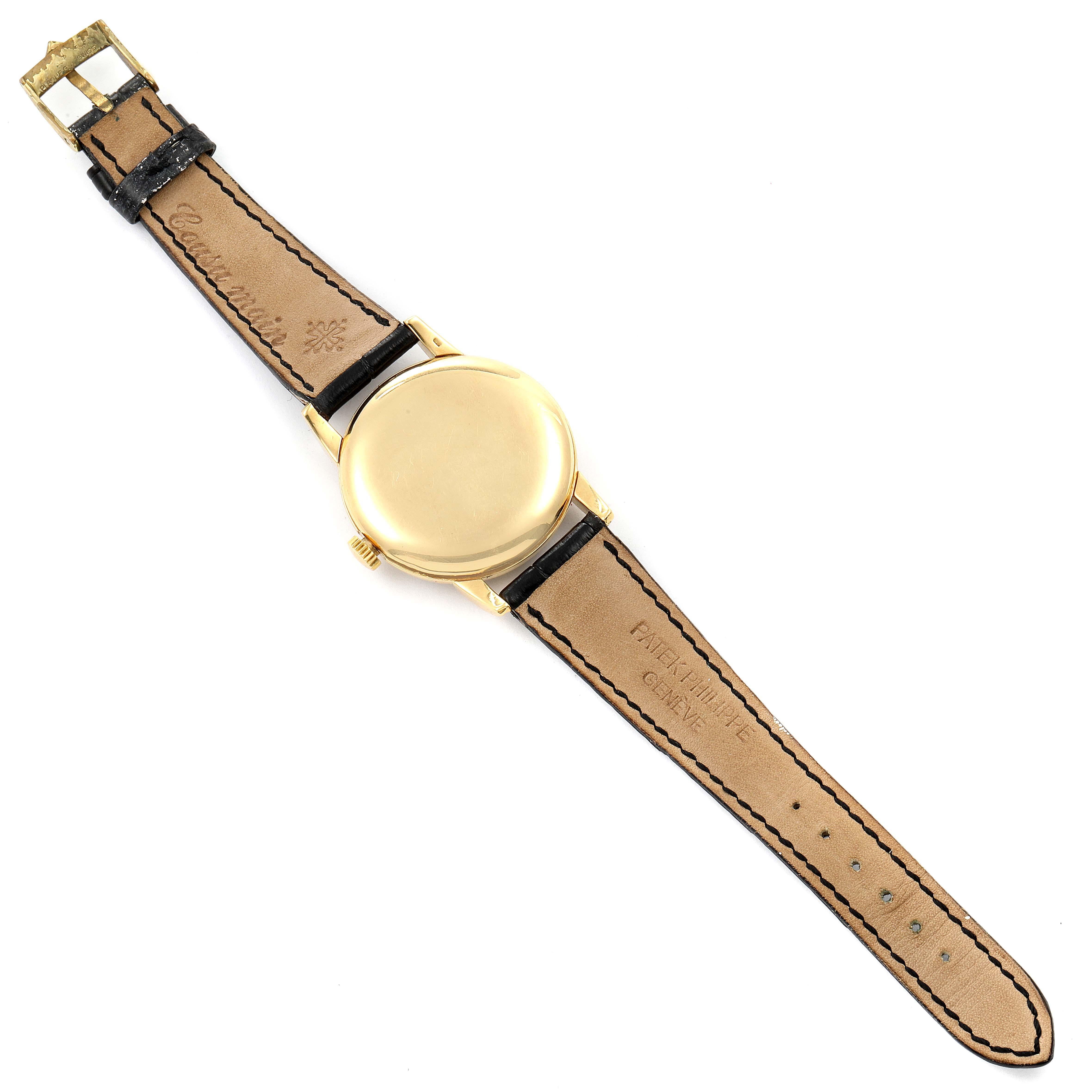 Patek Philippe Calatrava 18K Gelbgold Vintage Herrenuhr 2430 im Angebot 8
