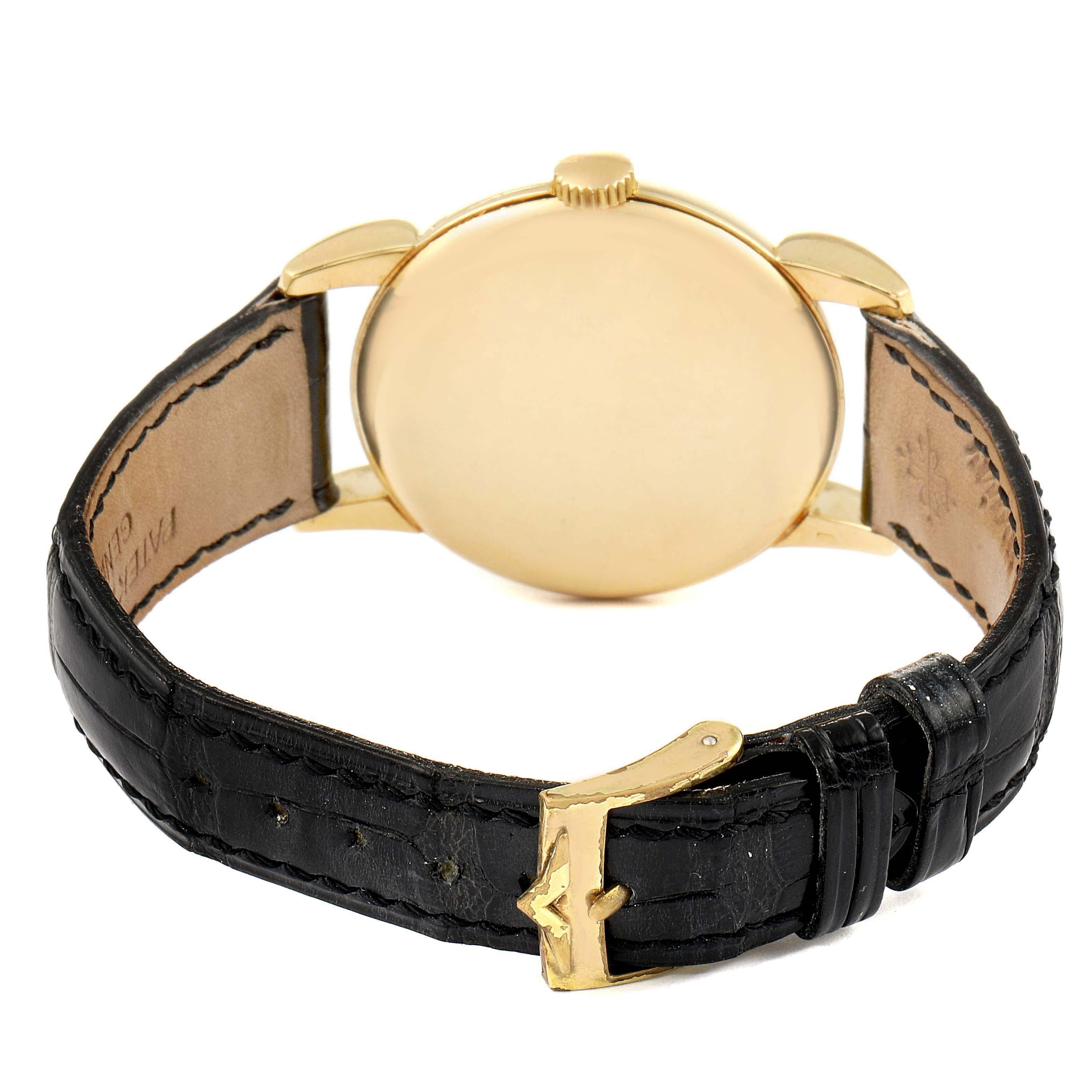 Patek Philippe Calatrava 18K Gelbgold Vintage Herrenuhr 2430 im Angebot 6