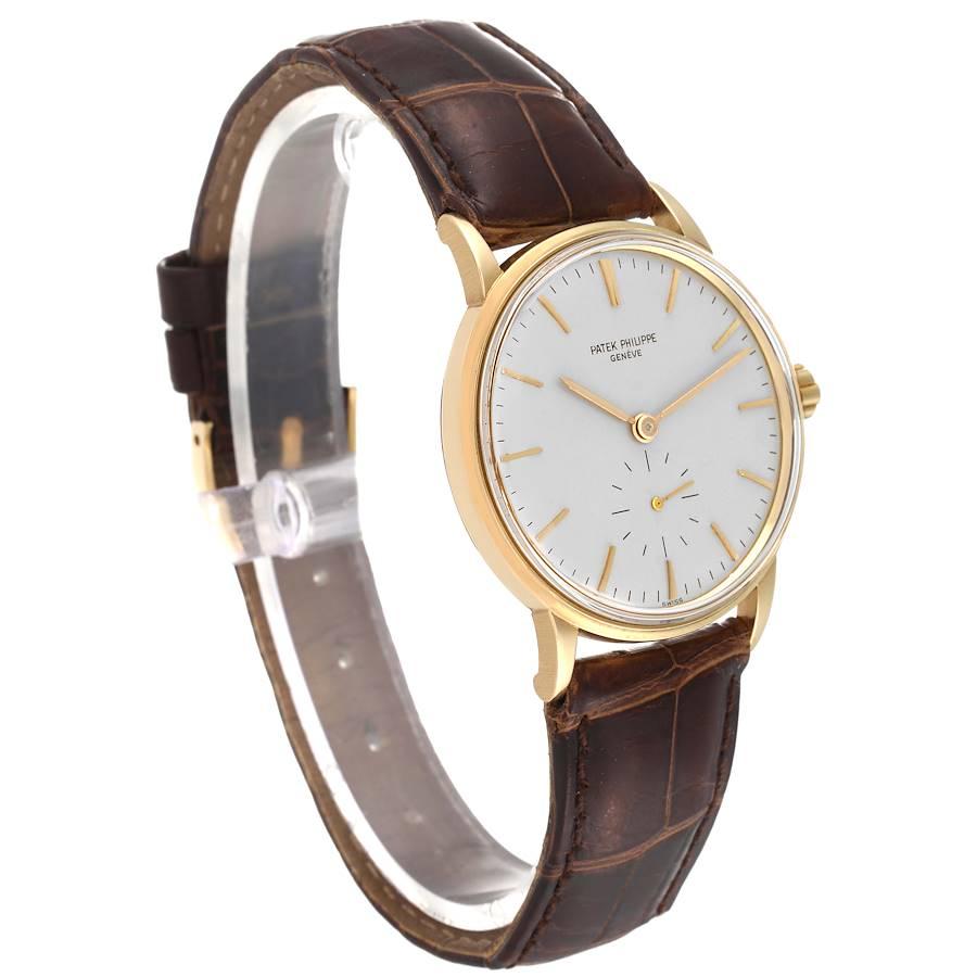 Patek Philippe Calatrava 18k Gelbgold Vintage Herrenuhr 3425 im Zustand „Gut“ im Angebot in Atlanta, GA