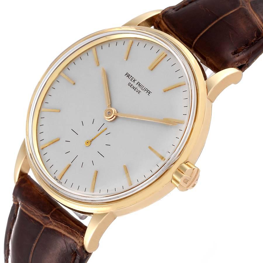 Patek Philippe Calatrava 18k Gelbgold Vintage Herrenuhr 3425 im Angebot 2
