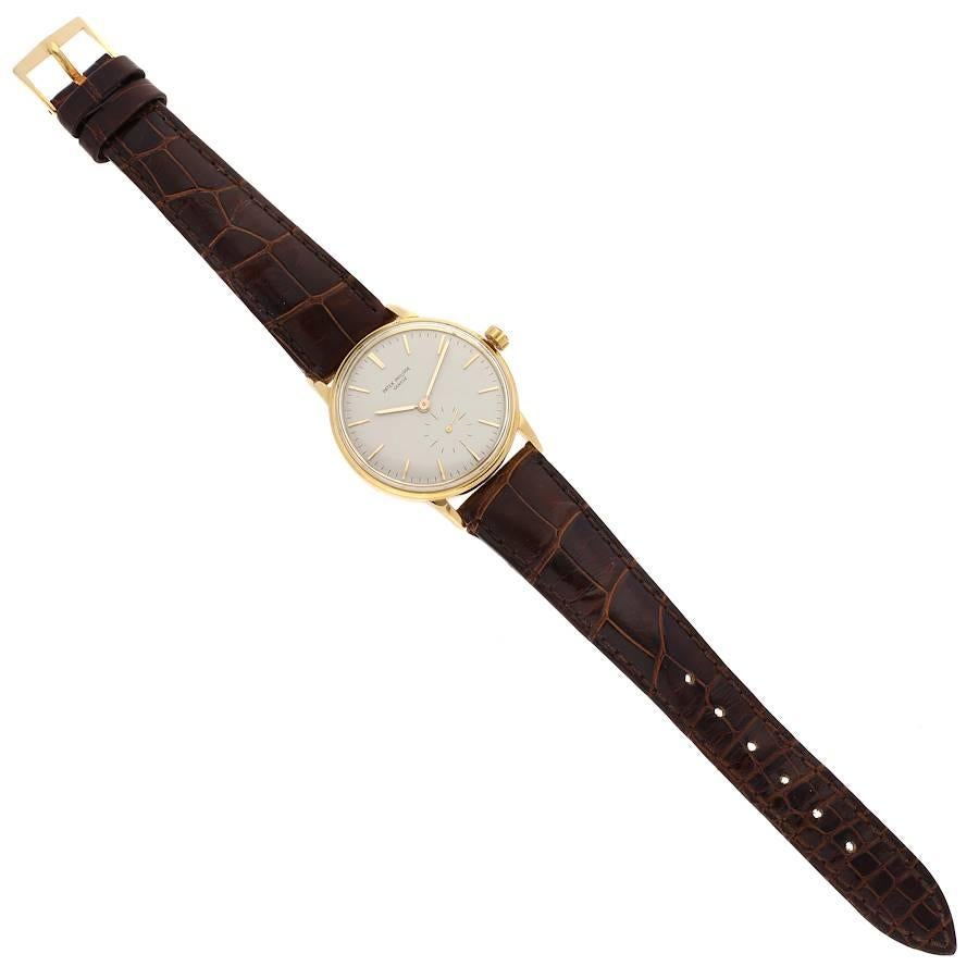 Patek Philippe Calatrava 18k Gelbgold Vintage Herrenuhr 3425 im Angebot 6