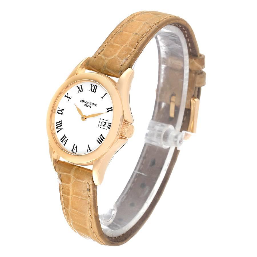 Women's Patek Philippe Calatrava 18k Yellow Gold White Dial Ladies Watch 4906