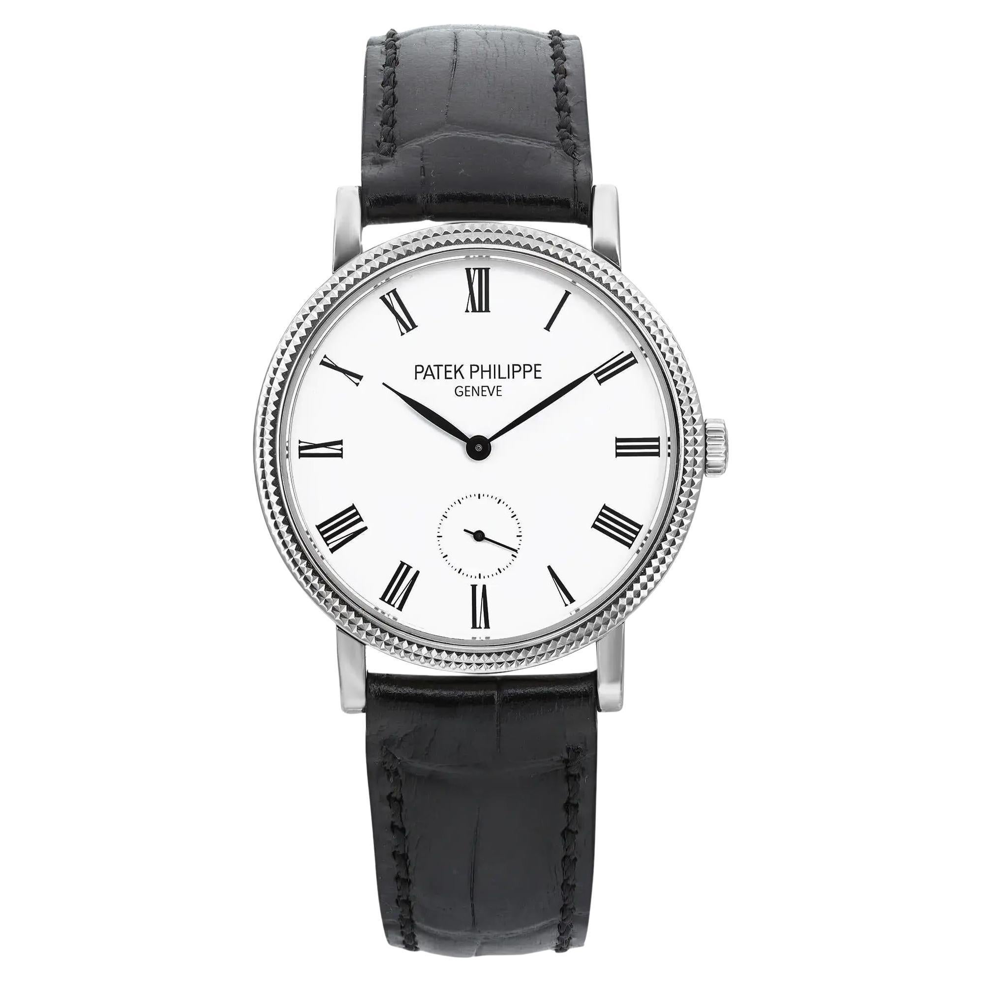 Patek Philippe Calatrava 31mm Oro Bianco 18K Quadrante Bianco Orologio 7119G in vendita