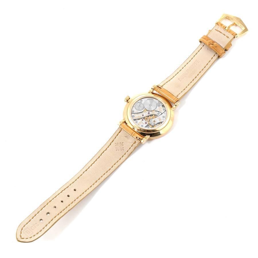 Patek Philippe Calatrava Yellow Gold Beige Strap Ladies Watch 7119 6