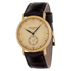 Patek Philippe Calatrava 18k Yellow Gold with Gold Guilloche Dial