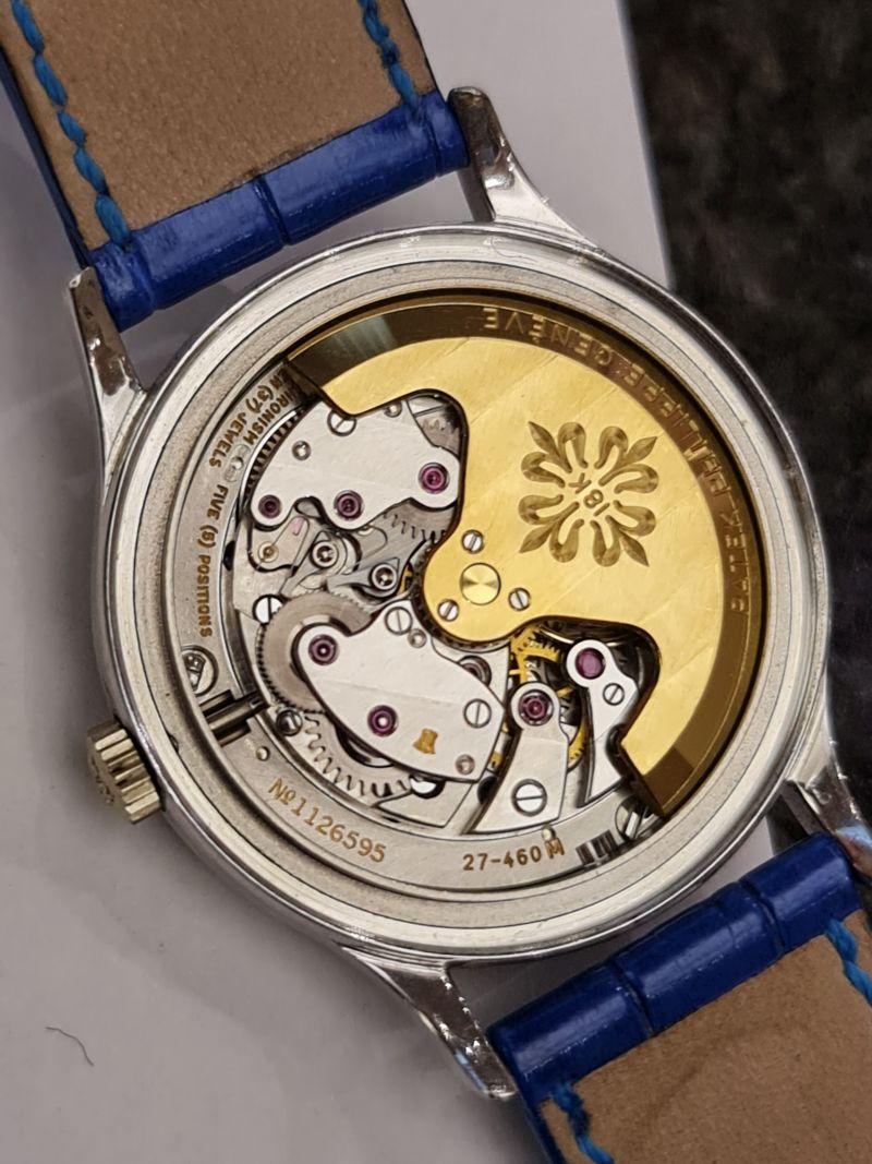 Patek Philippe Calatrava 3514 Wristwatch, Automatic, White Gold Case, Blue Dial 7