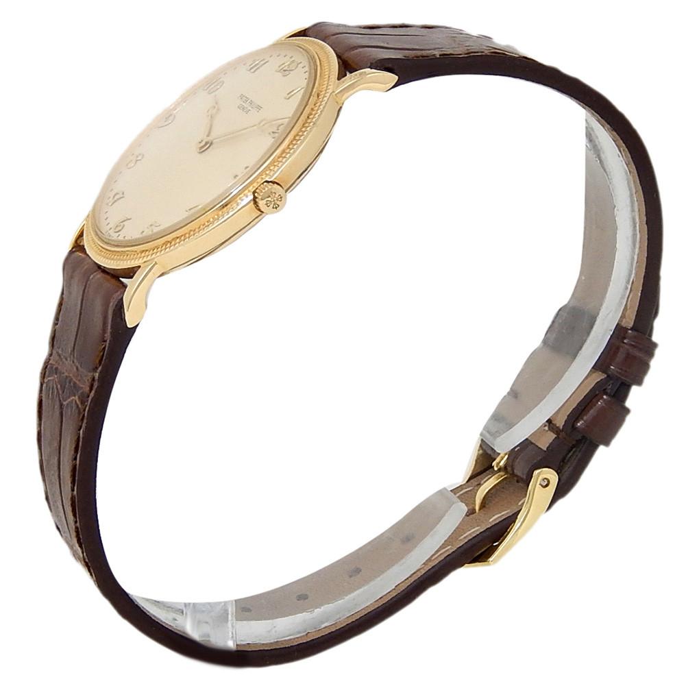 Patek Philippe Calatrava 3520/D, Champagne Dial, Certified and Warranty In Excellent Condition In Miami, FL