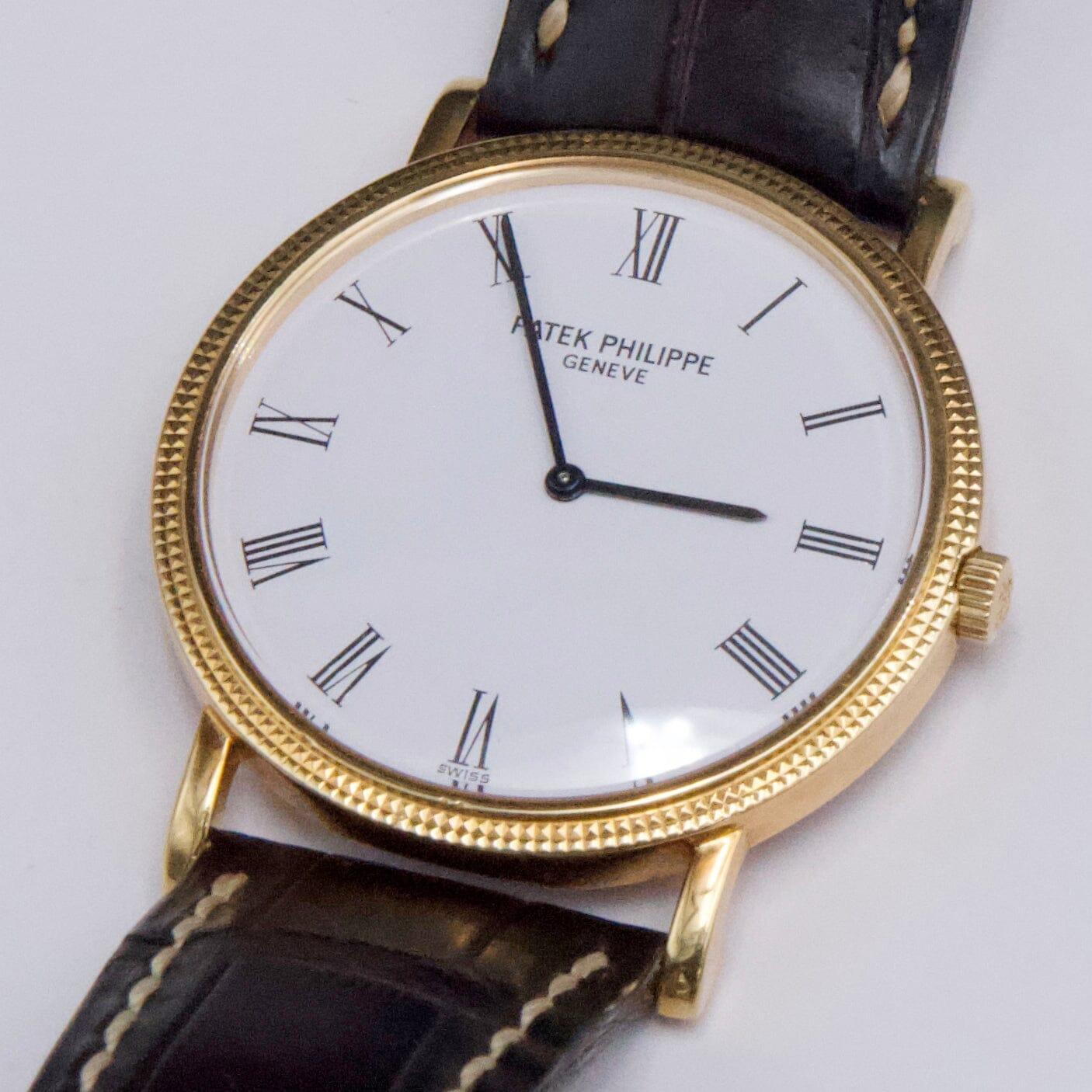 Patek Philippe Calatrava 3520DJ Montre homme cadran blanc avec papiers Bon état - En vente à Great Neck, NY