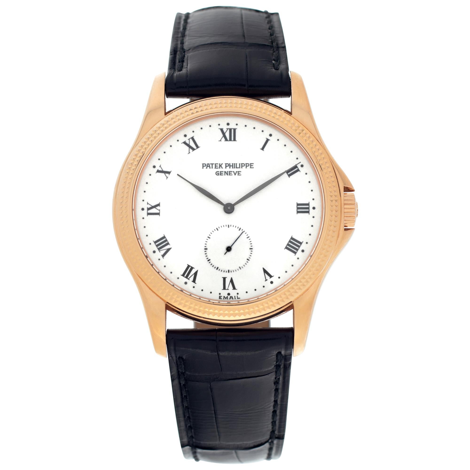 Armbanduhr aus 18 Karat Roségold von Patek Philippe Calatrava Ref 5115R-001