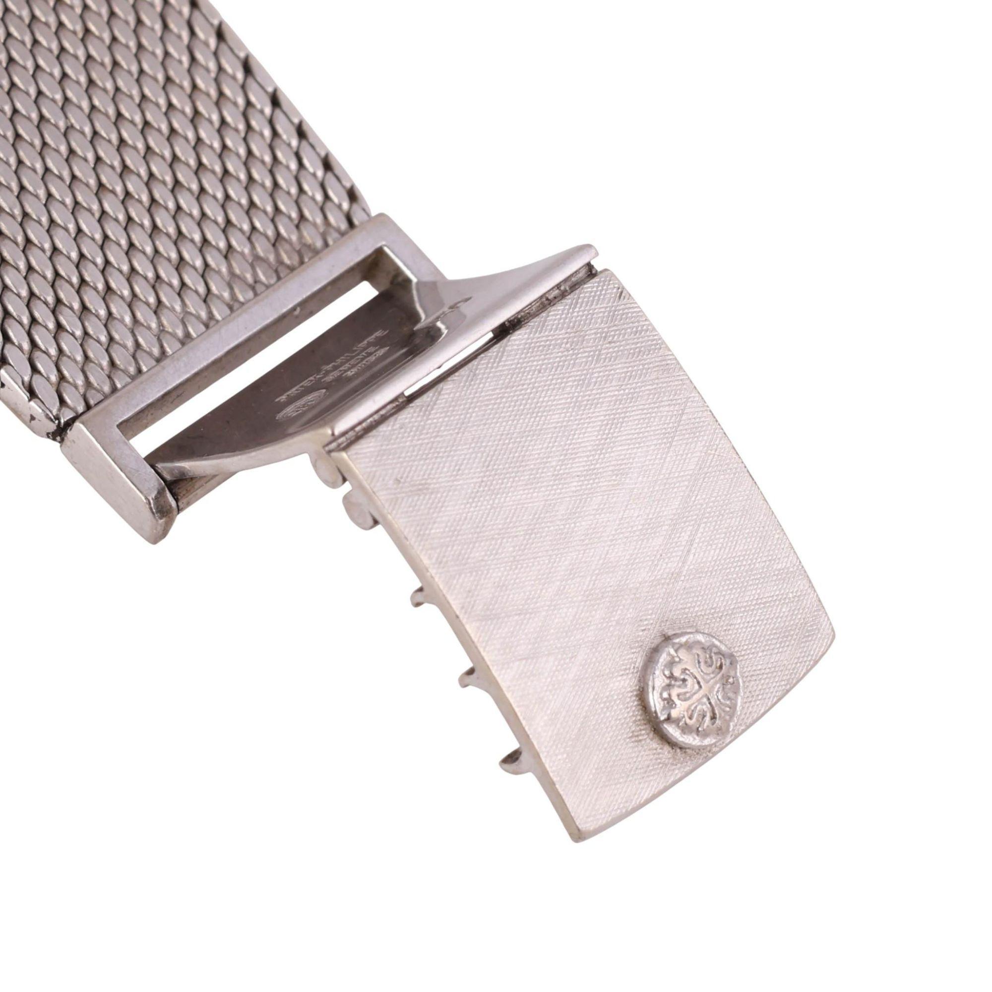 Patek Philippe Calatrava 35MM 18K White Gold Mesh Bracelet Gray Dial Watch For Sale 3