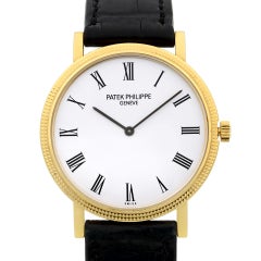Patek Philippe Calatrava 18k Yellow Gold White Dial Automatic Watch 5120J
