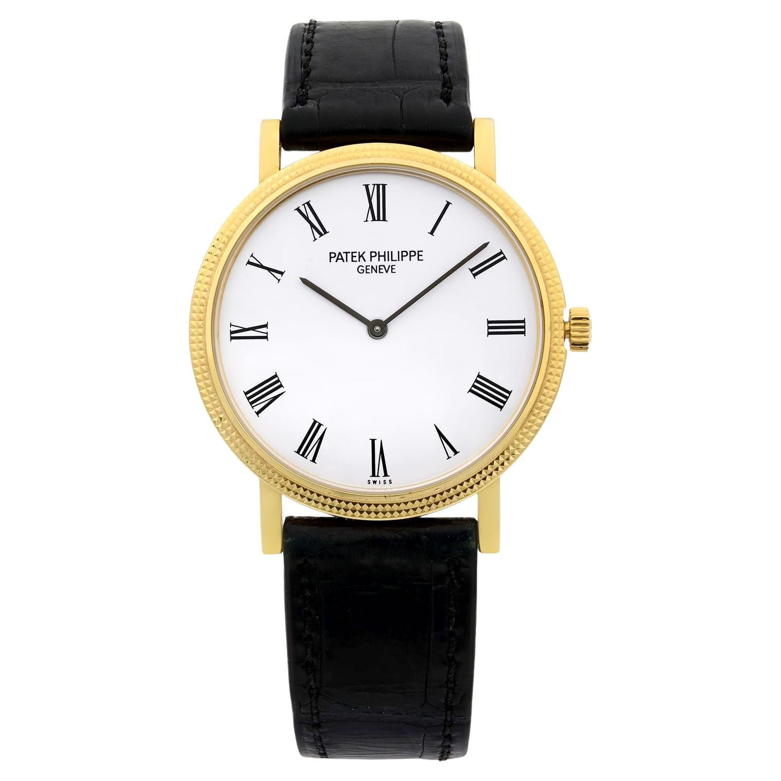 Patek Philippe Calatrava 18k Yellow Gold White Dial Automatic Watch 5120J