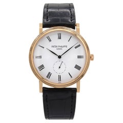 Patek Philippe Montre Calatrava pour homme en or rose 18 carats à remontage à la main 5119R-001