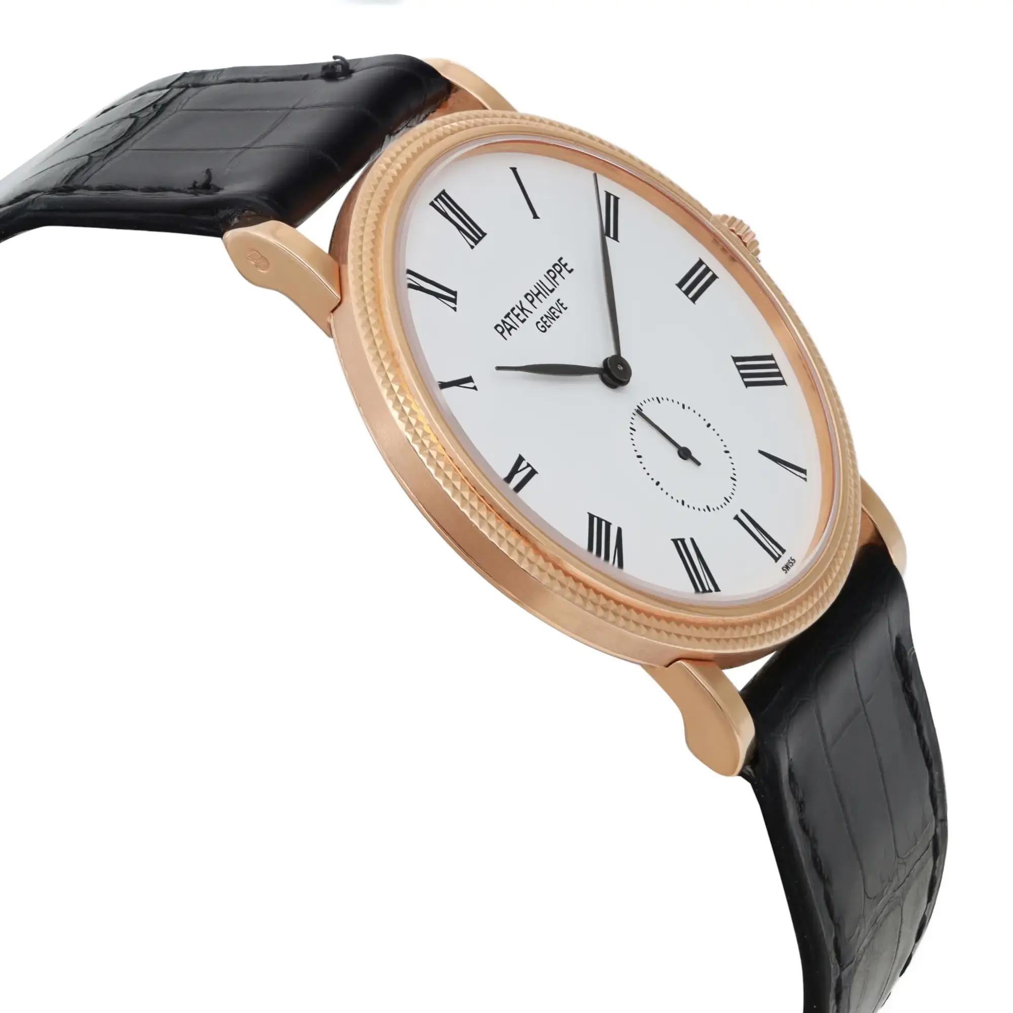 Patek Philippe Calatrava 36mm 18K Rose Gold Mens Hand Wind Watch 5119R-001 In Good Condition For Sale In New York, NY
