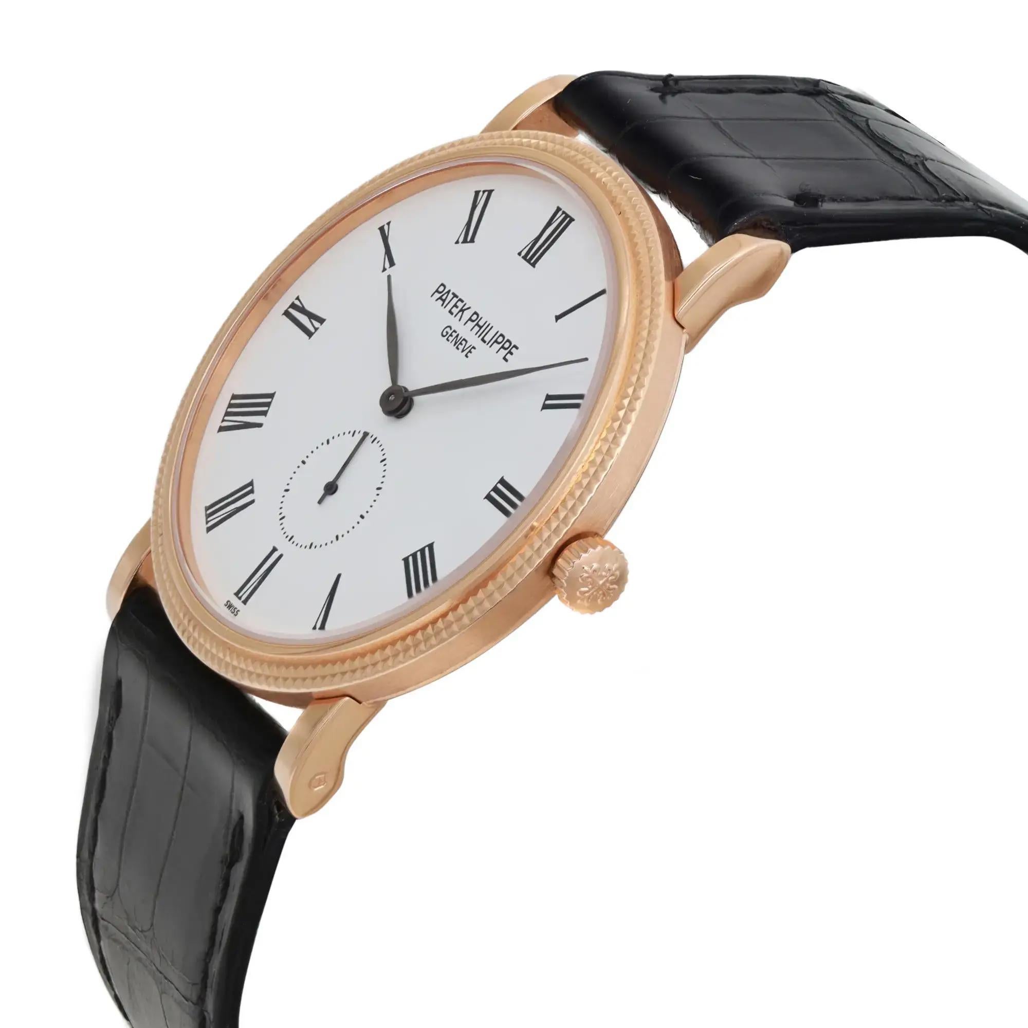Men's Patek Philippe Calatrava 36mm 18K Rose Gold Mens Hand Wind Watch 5119R-001 For Sale