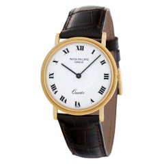 Patek Philippe Calatrava 3744 18 Karat White Dial Quartz Watch