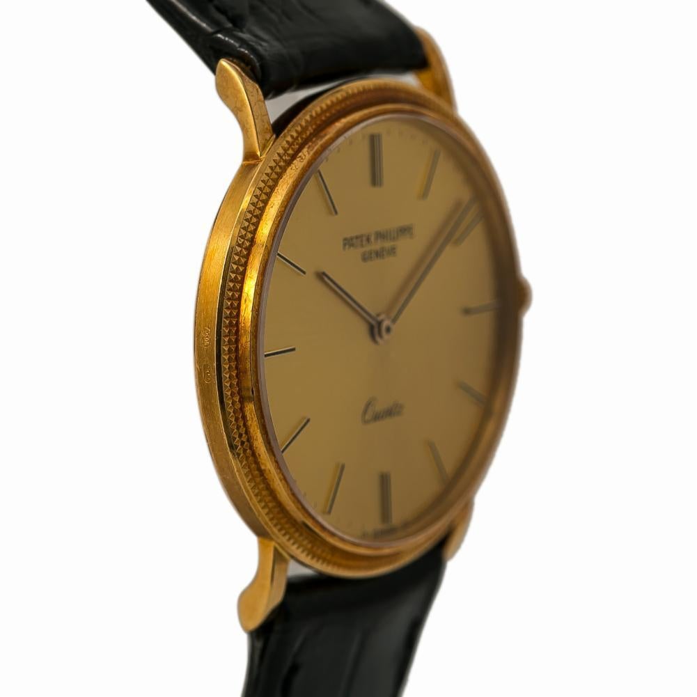 Patek Philippe Calatrava 3744J, Gold Dial, Certified and Warranty In Excellent Condition In Miami, FL