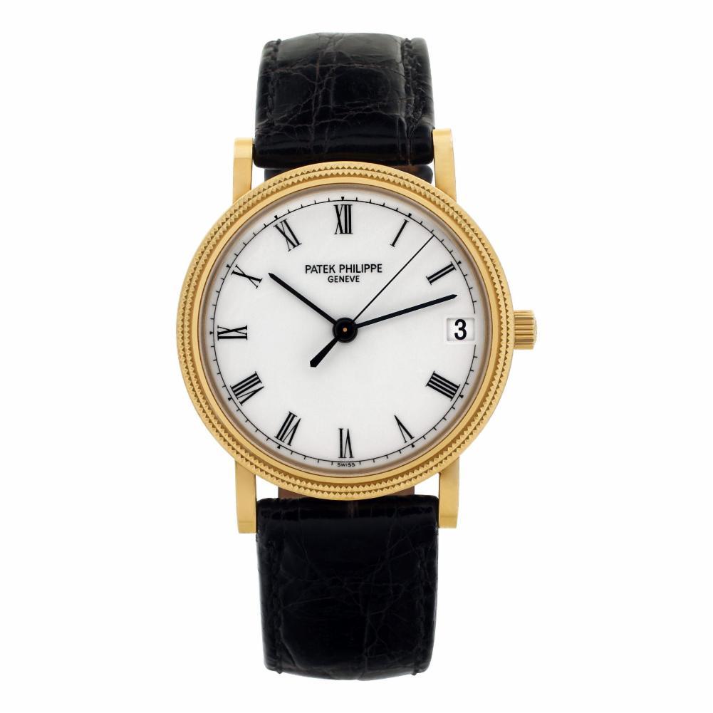 Patek Philippe Calatrava Reference #:3802. Patek Philippe Calatrava in 18k on leather strap. Auto w/ sweep seconds and date. With Archive papers. Ref 3802. Circa 2001. Fine Pre-owned Patek Philippe Watch. Certified preowned Dress Patek Philippe