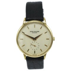 Patek Philippe Calatrava 3893J 18 Karat Yellow Gold Leather Strap