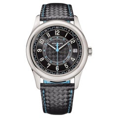 Patek Philippe Calatrava 40mm Blue Accents Black Dial White Gold Watch 6007G-011