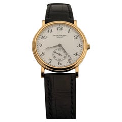 Patek Philippe Calatrava 5022 33mm White Dial Manual Wind 18k Yellow Gold