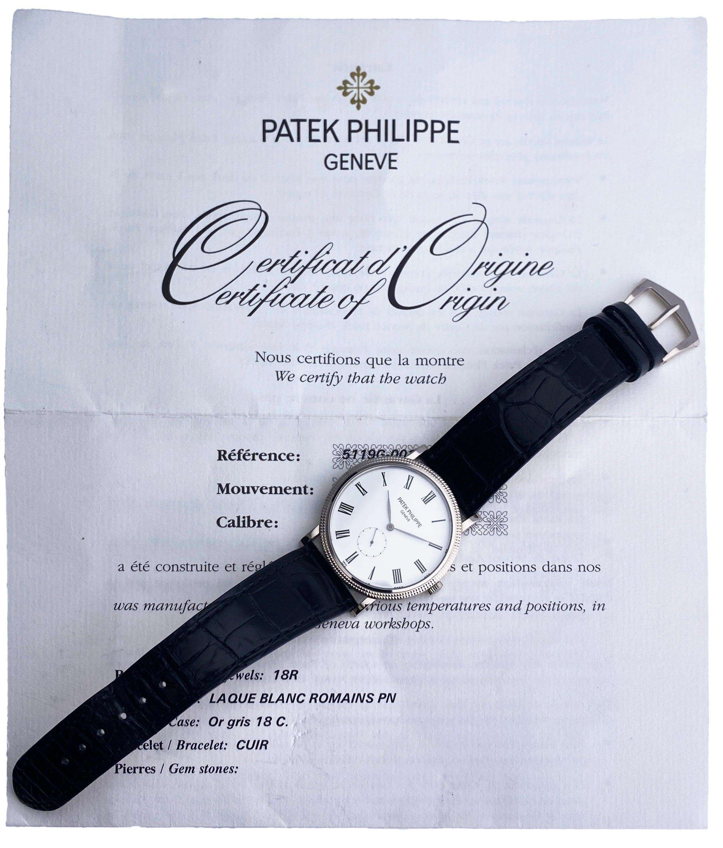 Patek philippe calatrava 5119g price hot sale