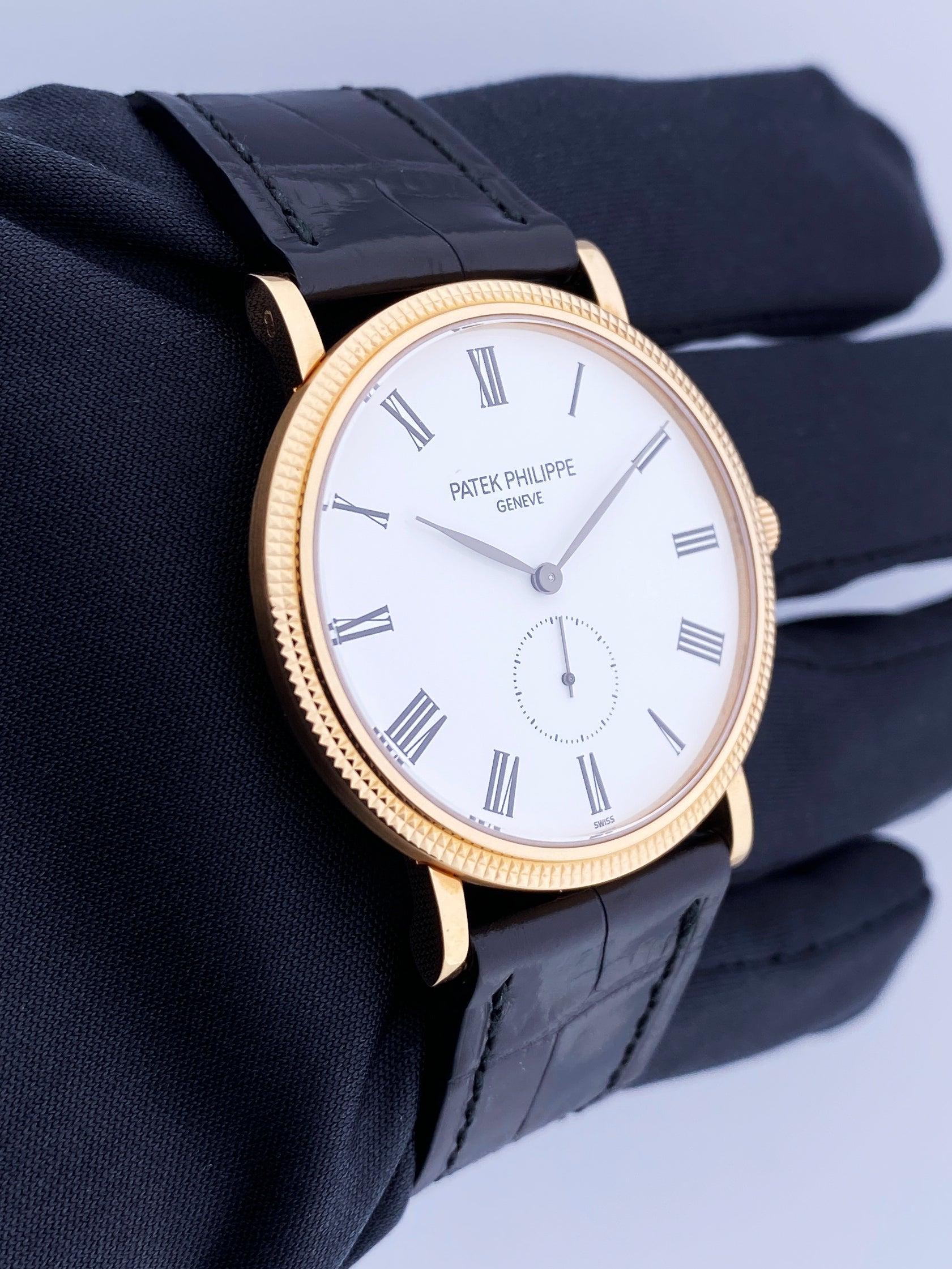 Patek Philippe Calatrava 5119R 18K Rose Gold Mens Watch Papers In Excellent Condition In Great Neck, NY