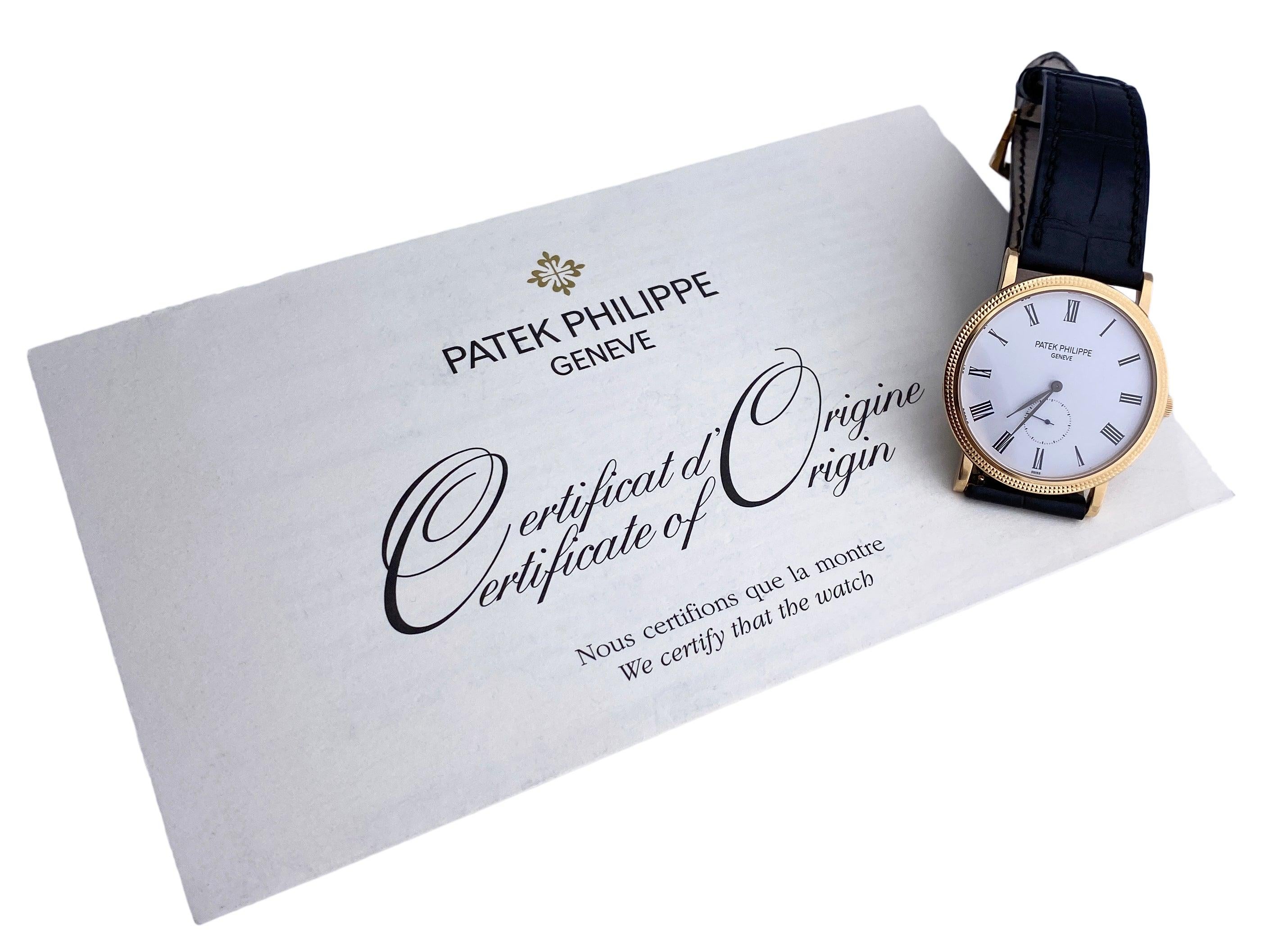 Patek Philippe Calatrava 5119r 18k Rose Gold Mens Watch Papers For Sale ...