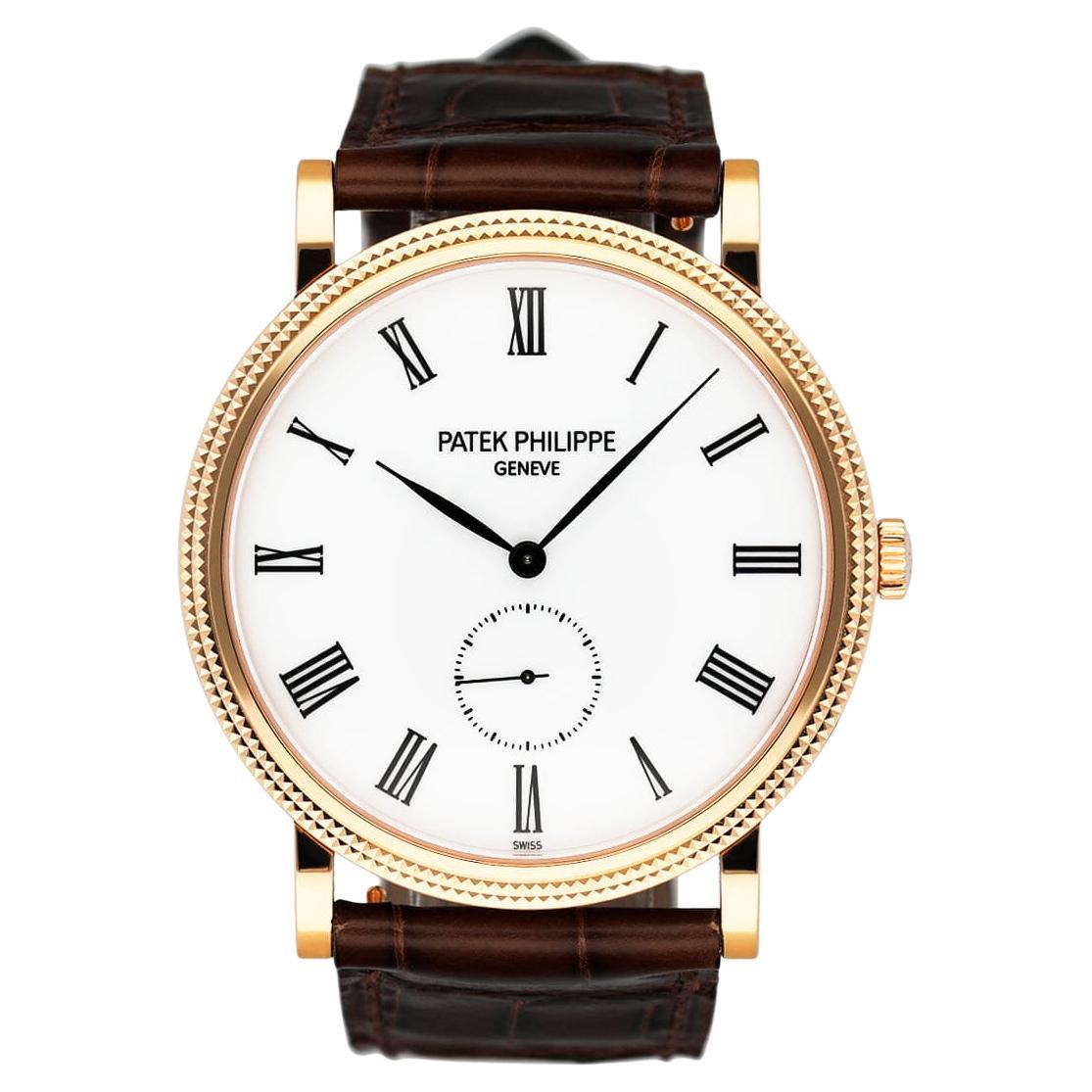 Patek Philippe Montre Calatrava 5119R pour homme en or rose 18 carats avec papiers