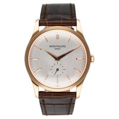 Patek Philippe Calatrava 5196R 18K Rose Gold Mens Watch with Papers