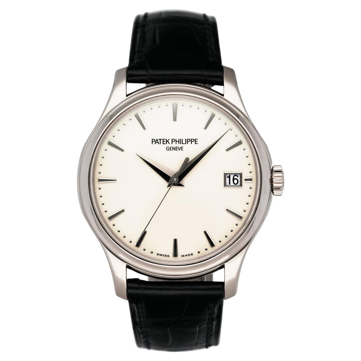 Patek Philippe Calatrava 5227G Elfenbein Zifferblatt 18K Weißgold Herrenuhr Box Papiere