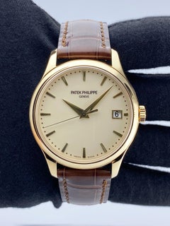 Patek Philippe Calatrava 5227J Ivory Dial 18K Yellow Gold Mens Watch Box Papers