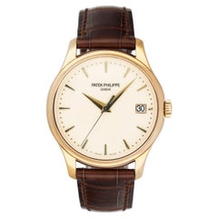 Patek Philippe Calatrava 5227J Ivory Dial 18K Yellow Gold Mens Watch Box Papers