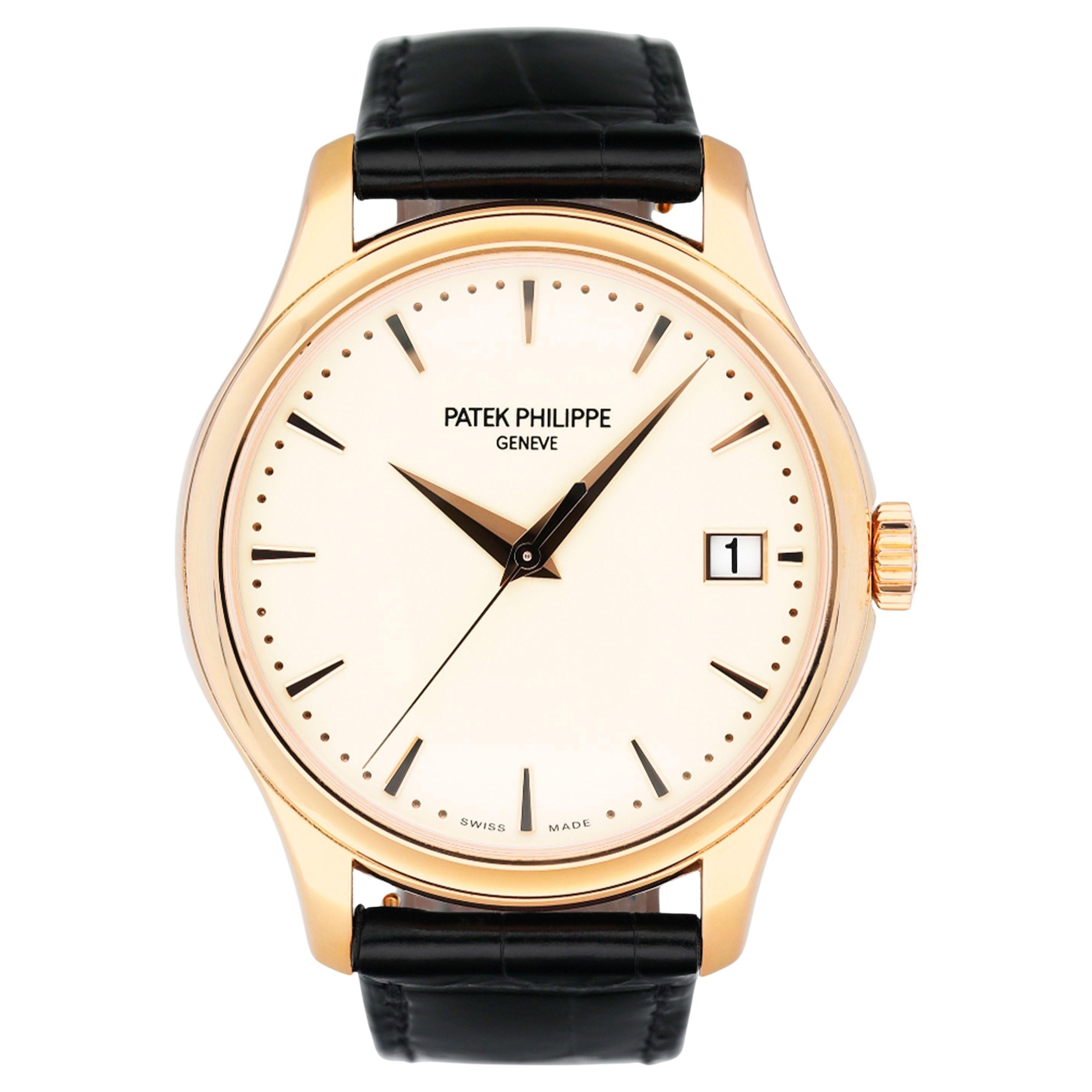 Patek Philippe Calatrava 5227R Ivory Dial 18K Rose Gold Mens Watch Box Papers