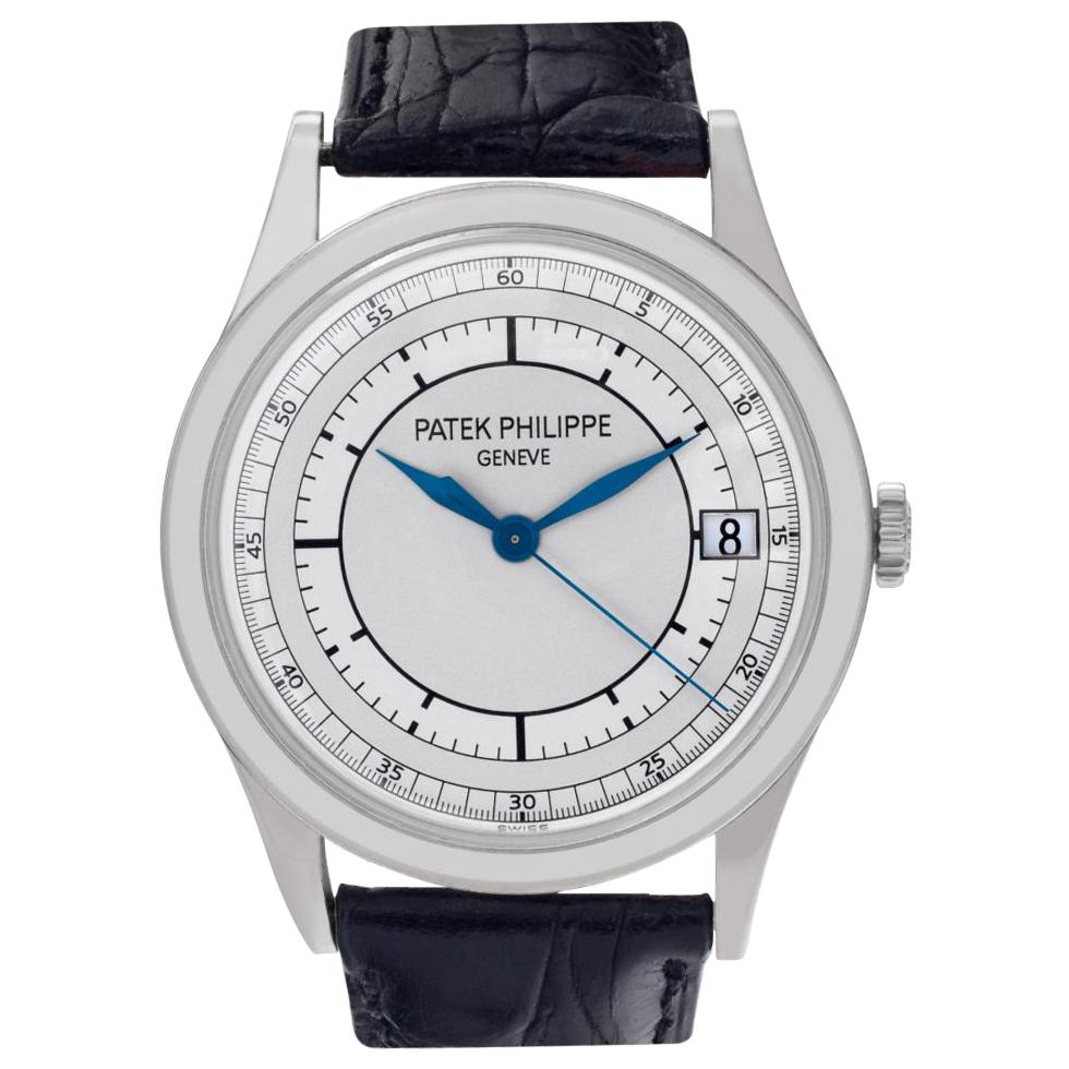Patek Philippe Calatrava 5296 18 Karat White Gold Silver Dial Automatic Watch