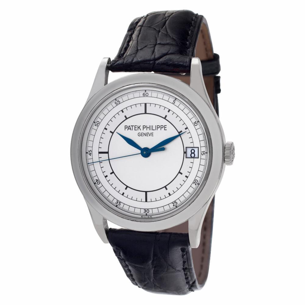 Modern Patek Philippe Calatrava 5296 18 Karat White Gold Silver Dial Automatic Watch