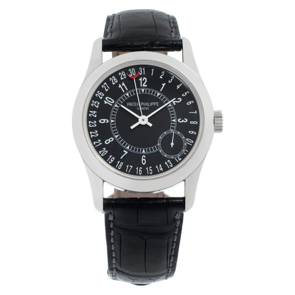 Patek Philippe Calatrava 6000g in White Gold w/ Black dial 37mm Automatic watch For Sale