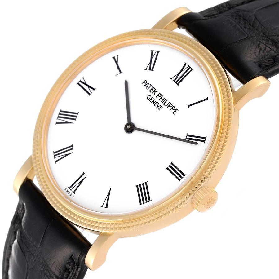 Patek Philippe Montre Calatrava automatique pour homme en or jaune avec papiers 5120 1