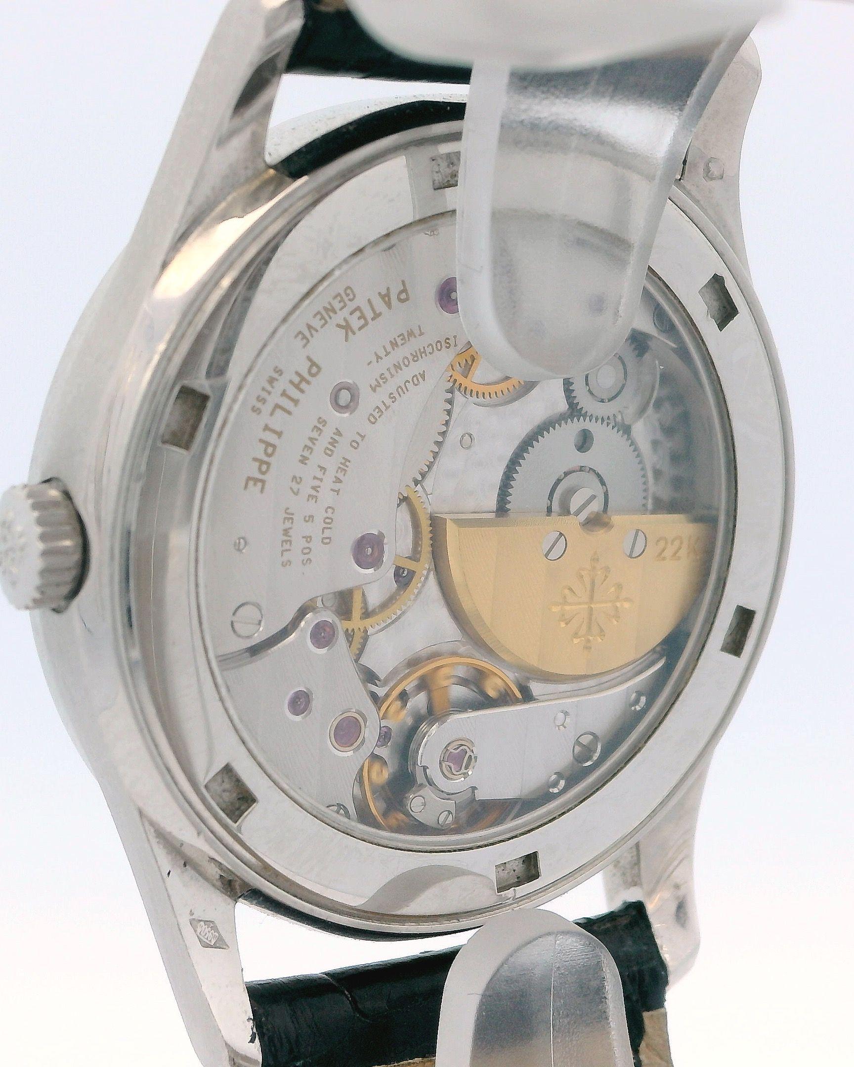 Women's or Men's Patek Philippe Calatrava Certified Platinum Gray Dial Automatic Mens Watch 5026P