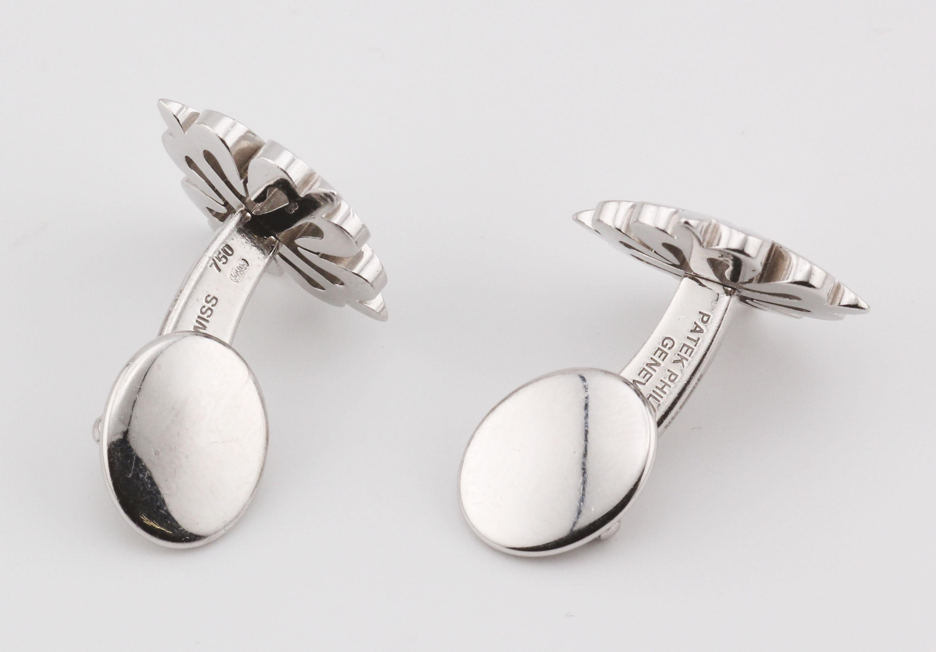 Men's Patek Philippe Calatrava Cross 18K White Gold Cufflinks  2059083GR001
