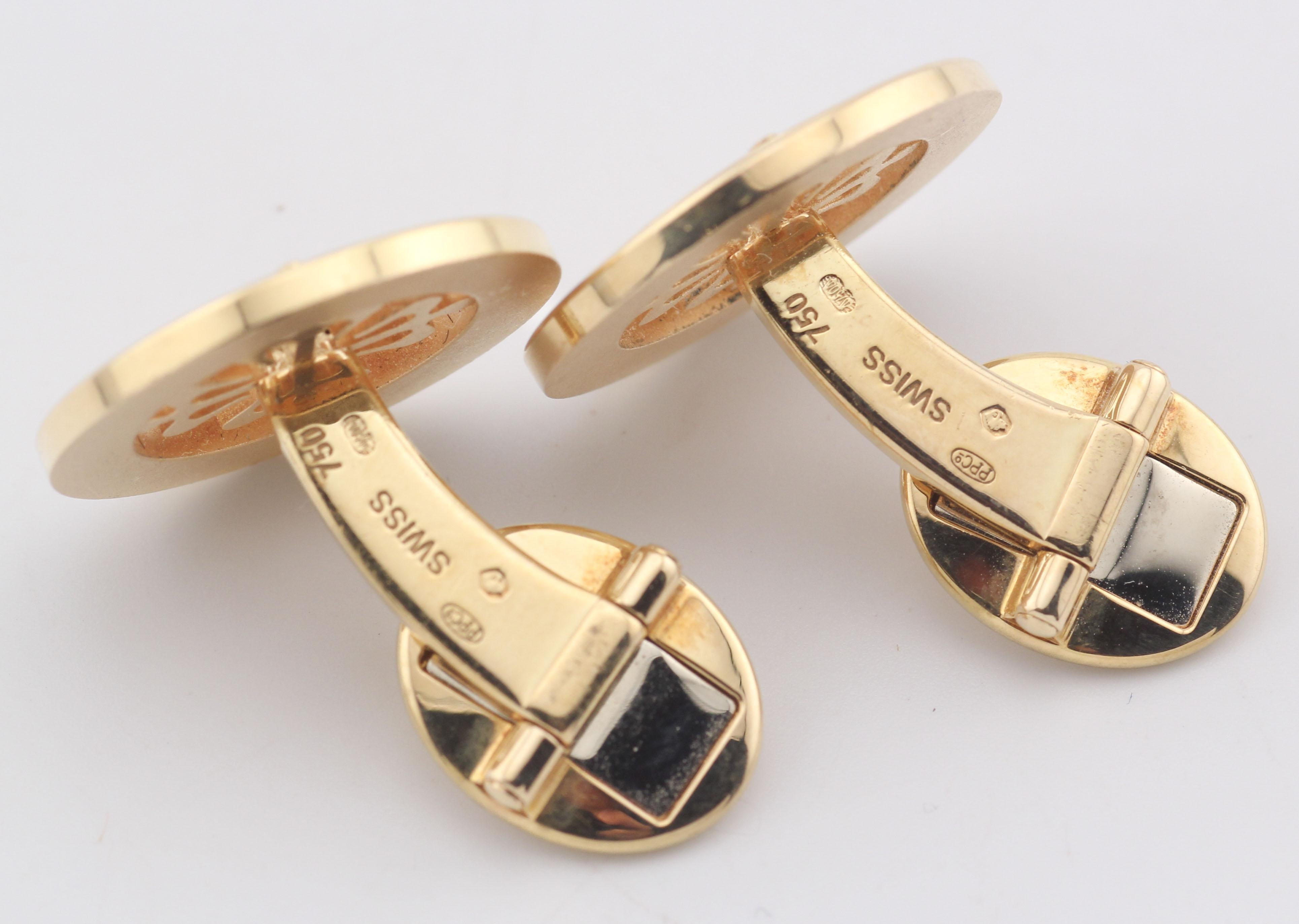 Patek Philippe Calatrava Cross 18k Yellow Gold Cufflinks For Sale 3
