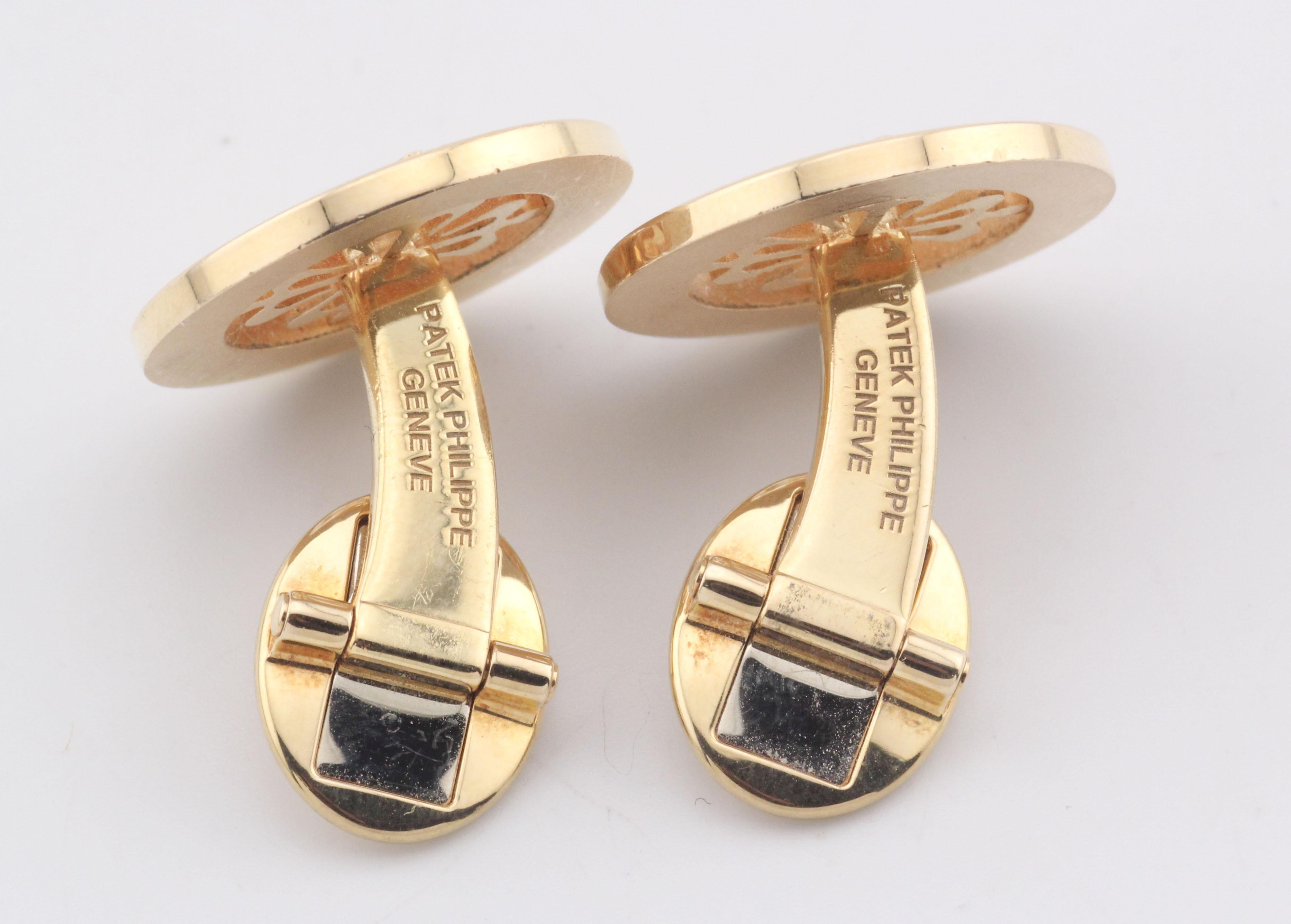 Patek Philippe Calatrava Cross 18k Yellow Gold Cufflinks For Sale 4