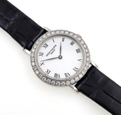 Patek Philippe Calatrava Full Set with 36 Diamonds Lady 4820 18k White Gold